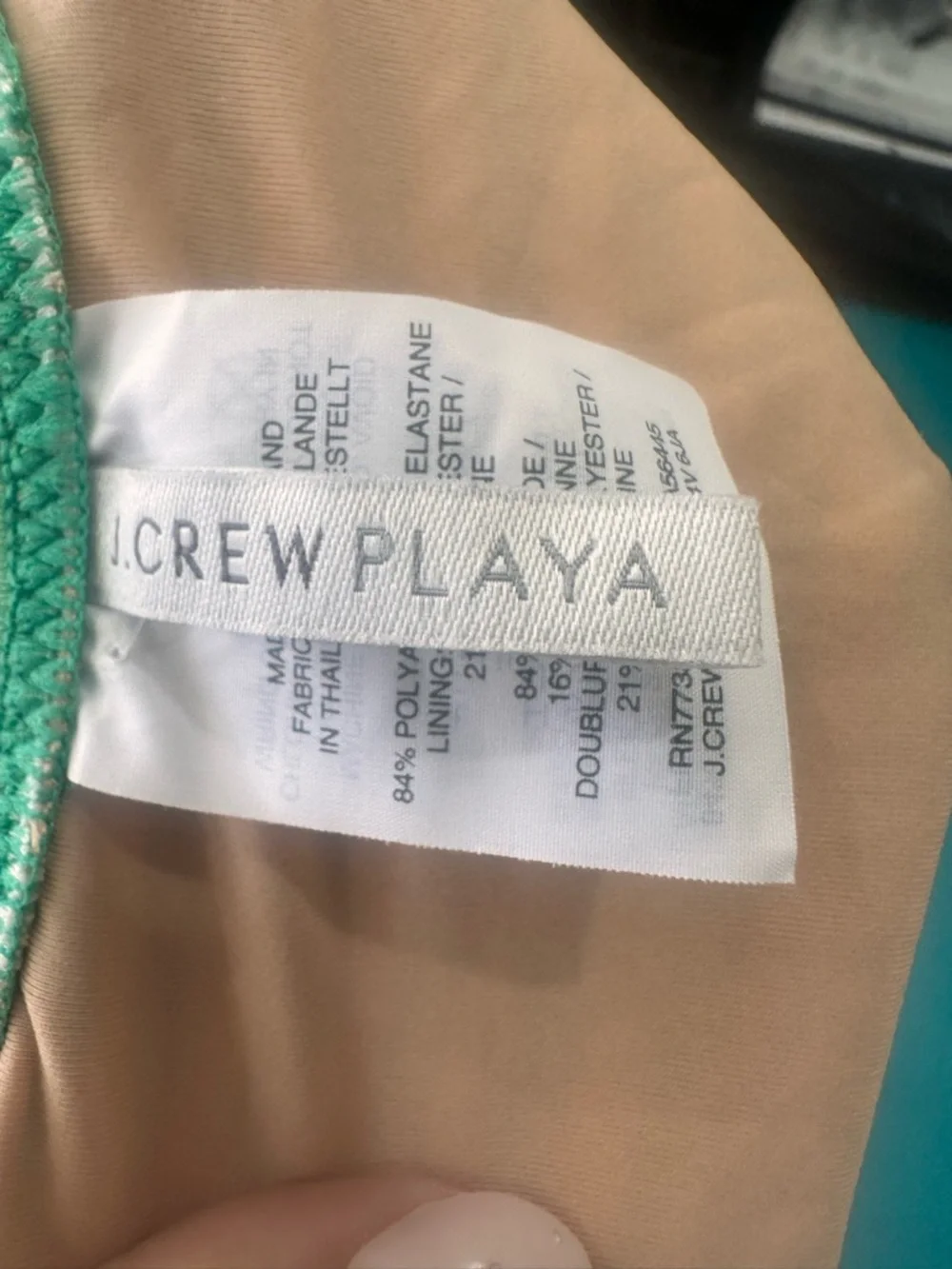 J. Crew Mint Green and White Striped One-Piece Swimsuit